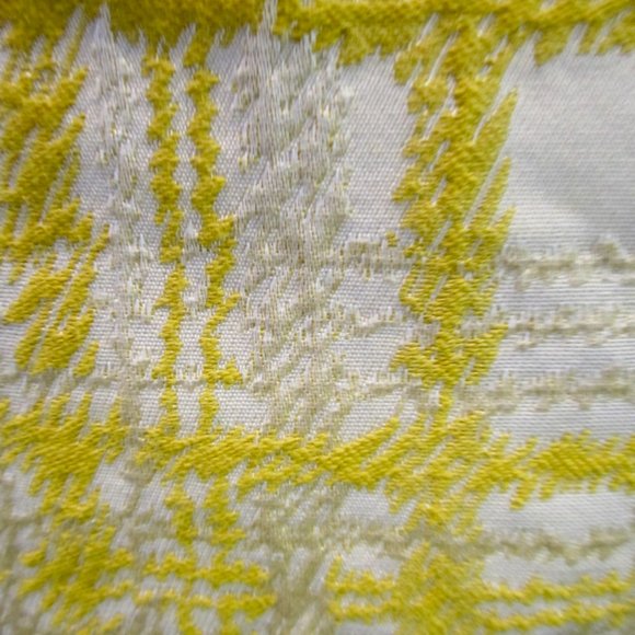 10P Talbots jacquard STUNNING cotton blend YELLOW CREAM textured PLAID skirt 21" - Picture 6 of 10